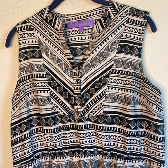Jolie western dress Boho aztec tribal tank button up 8 women geometric - Picture 3 of 10